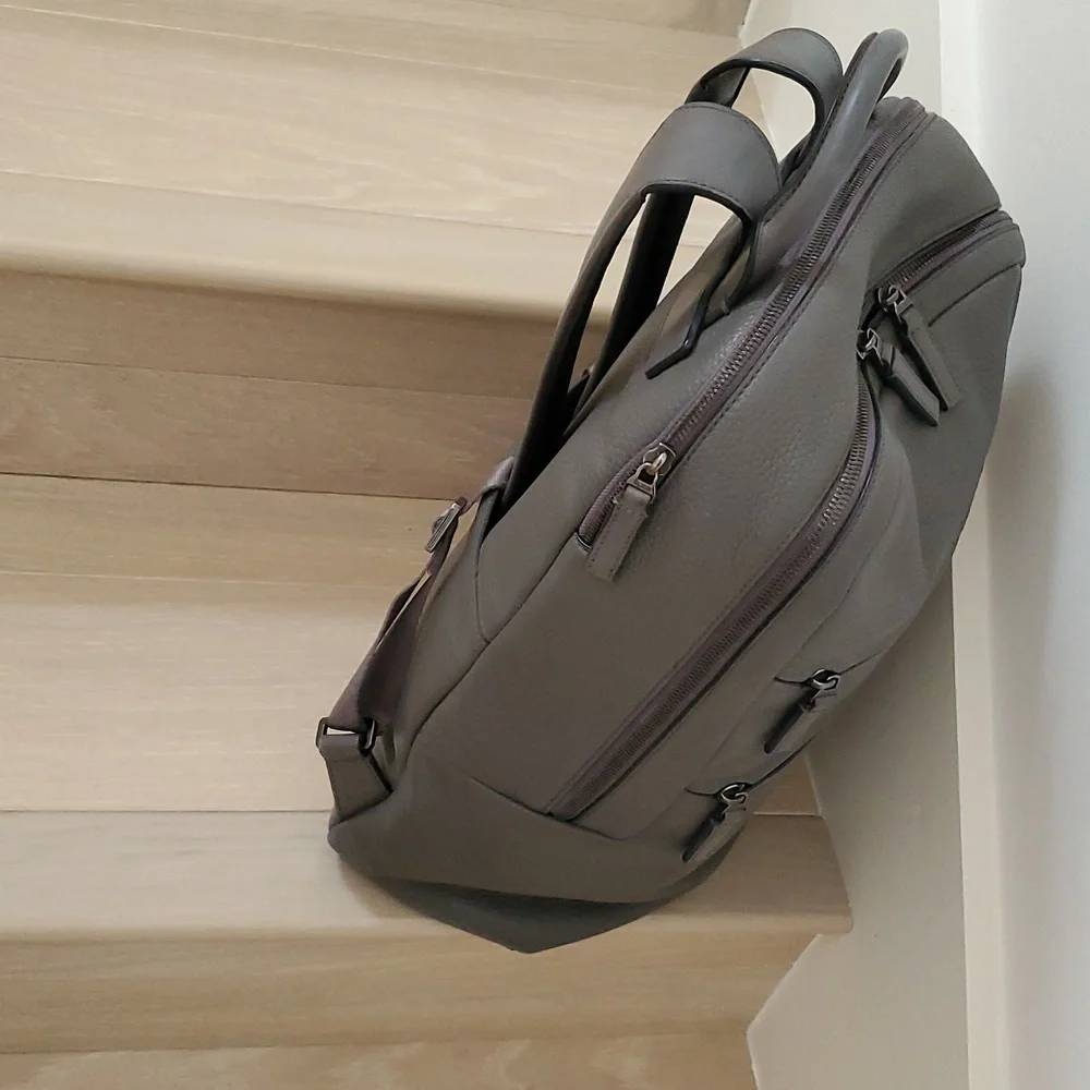 Tumi Landon Alcott Fine Leather Backpack in Gray